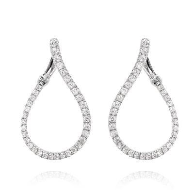 Lumbers 18ct Gold 0.74cts Diamond Hoop Curl Earrings