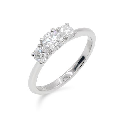 Lumbers Platinum 0.77cts Diamond Brilliant 3 Stone Ring