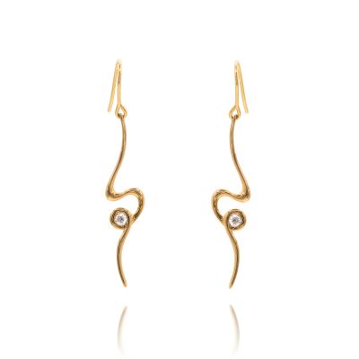 Lumbers 18ct Gold 0.20cts Diamond Squiggle Earrings