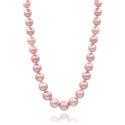 Lumbers Silver Pink Freshwater Pearl 11x14mm Necklace