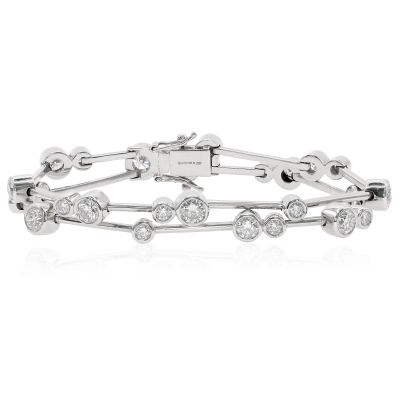 Lumbers Platinum 5.25cts Diamond Double Scatter Bracelet
