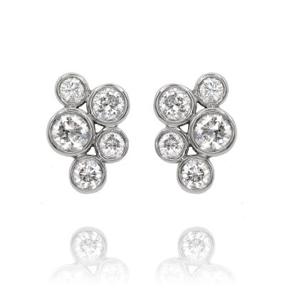 Lumbers Platinum 1.50cts Diamond Scatter Ear Studs