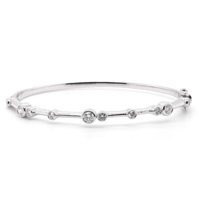 Lumbers 18ct White Gold 1.00cts Diamond Scatter Bangle