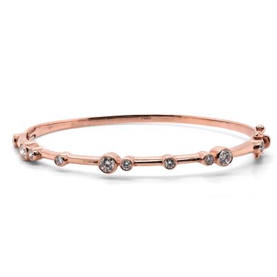 Lumbers 18ct Rose Gold 1.01cts Diamond Scatter Bangle