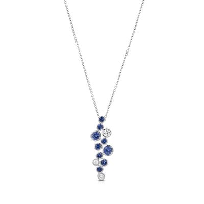 Lumbers 18ct Gold Sapphire & Diamond Scatter Necklace