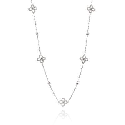 Lumbers 18ct Gold 0.86cts Diamond Dainty Flower Necklace