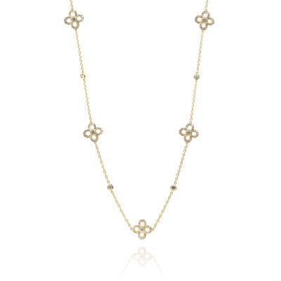 Lumbers 18ct Gold 0.86cts Diamond Dainty Flower Necklace