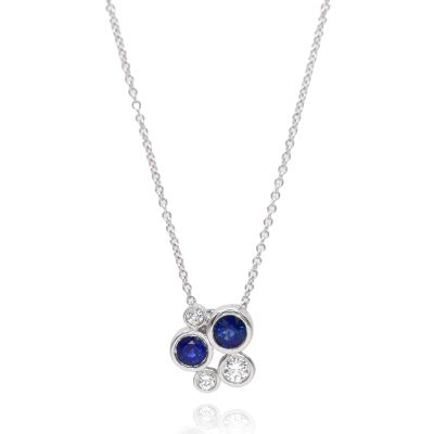 Lumbers 18ct Gold Sapphire & Diamond Scatter Necklace