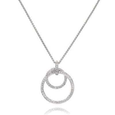 Lumbers 18ct Gold 0.35cts Diamond Double Circle Necklace
