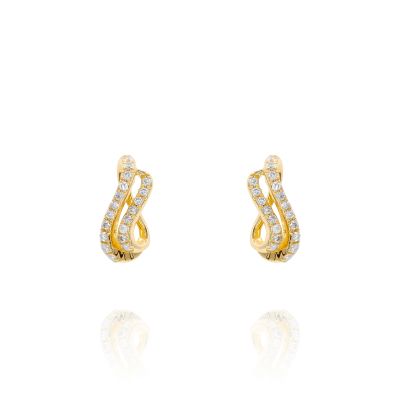 Lumbers 18ct Gold 0.12cts Diamond Double Wave Studs