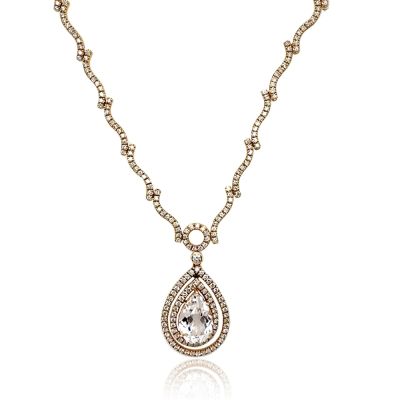 Lumbers Pre-Owned 18ct Gold Kunzite & Diamond Necklace