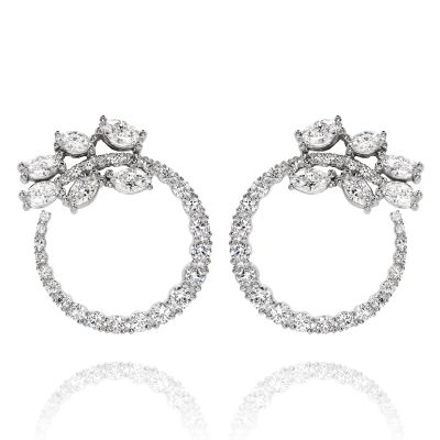 Lumbers 18ct Gold 3.63cts Diamond Circle Earrings