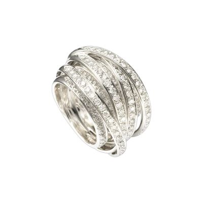 Mattioli Mattioli Tibet 18ct Gold Multi Row Diamonf Ring -