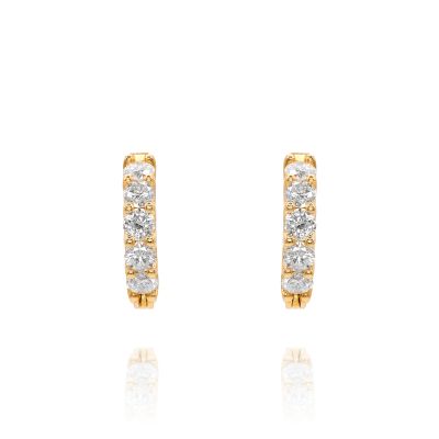 Lumbers 18ct Gold 1.75cts Diamond U Set Hoop Earrings