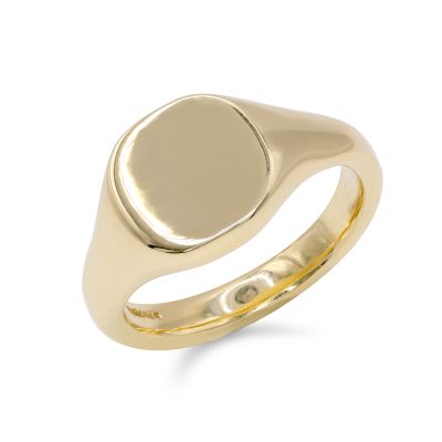 Lumbers 18ct Gold Cushion Shaped 11x10 Signet Ring