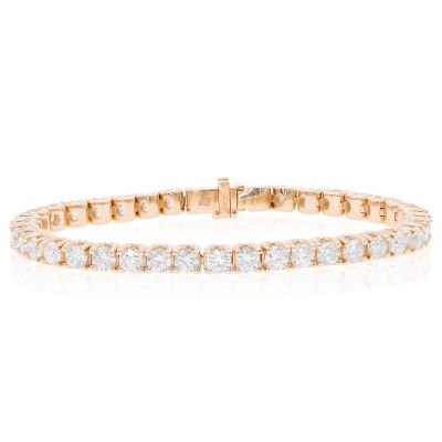Lumbers 18ct Rose Gold 10.00cts Diamond U Set Bracelet