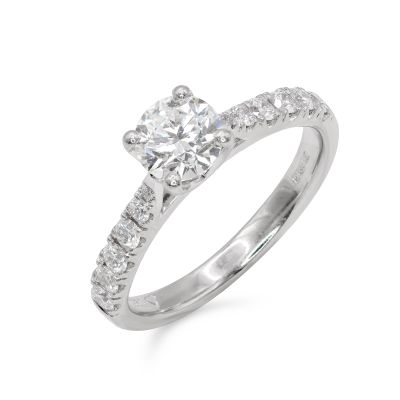 Lumbers Platinum 0.70cts Brilliant Cut Diamond 4 Claw Ring
