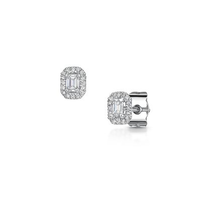 Lumbers Love Lumbers 0.24cts Emerald Cut Diamond Ear-studs
