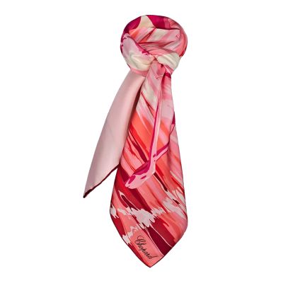 Chopard Chopard Flamingo Silk Twill Scarf - Pink