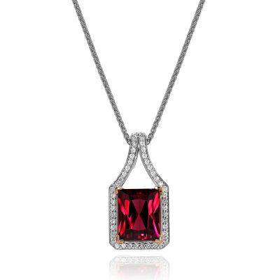 Lumbers Platinum 5.88ct Rhodolite & Diamond Necklace