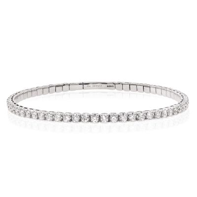 Lumbers 18ct White Gold 3.00cts Diamond Flexi Bangle