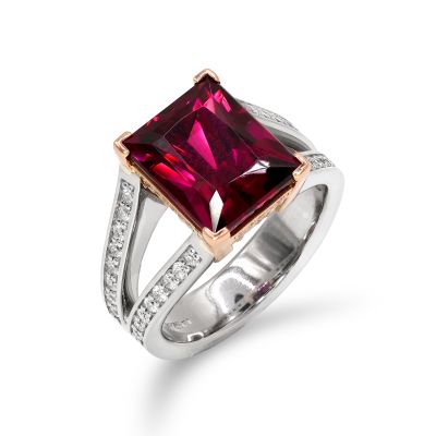 Lumbers Platinum 5.88ct Rhodolite & Diamond Ring