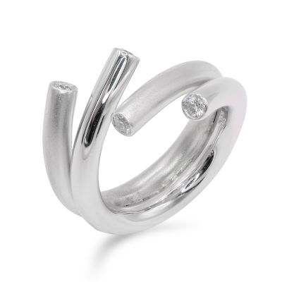 Lumbers 18ct Gold Tulipa 0.28cts Diamond 2 Strand Ring