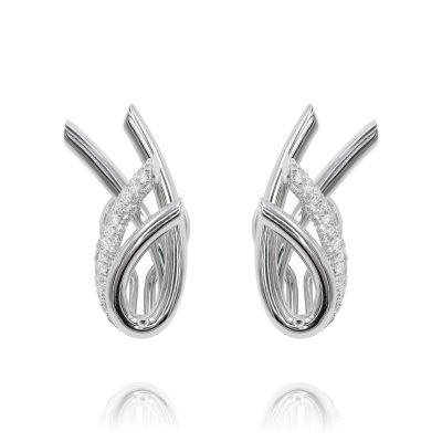 Lumbers 18ct Gold 0.40cts Diamond Twist Earrings