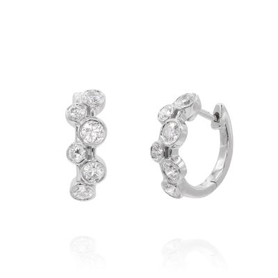 Lumbers 18ct Gold Cascade 0.73cts Diamond Hoop Earrings