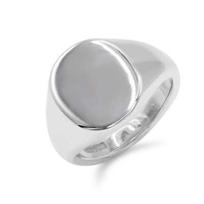 Lumbers Platinum Oval 10x12 Signet Ring
