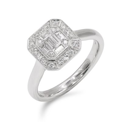 Lumbers Pre-Owned 18ct Gold 0.48cts Diamond Illusion Ring