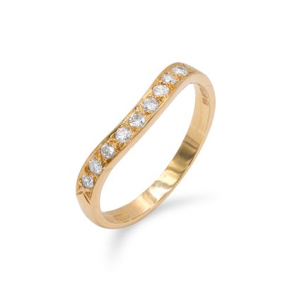 Lumbers Pre-Owned 18ct Gold 0.18cts Curved Eternity Ring