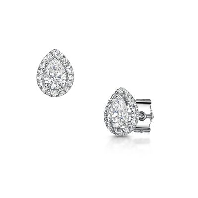 Love Lumbers Love Lumbers 1.00cts Pear Cut Diamond Ear-studs