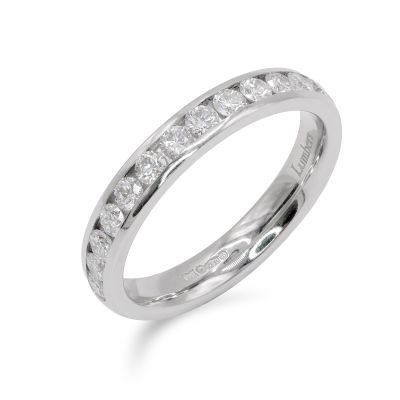 Lumbers Platinum 0.75cts Diamond Half  Eternity Ring
