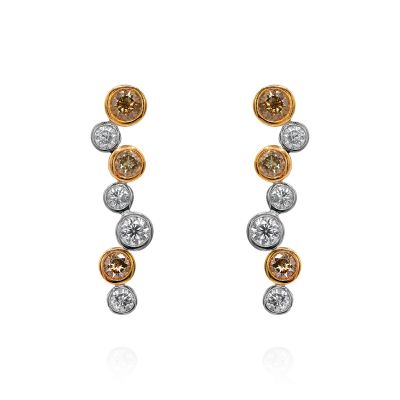 Lumbers 18ct Gold Scatter Diamond Drop Earrings