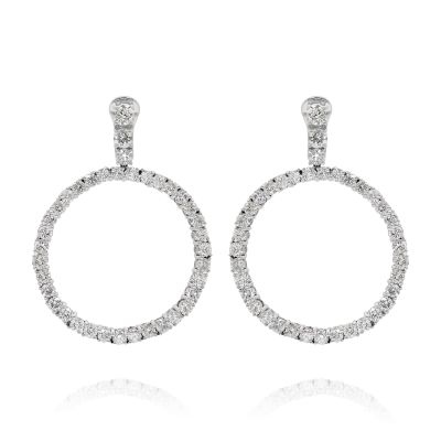 Lumbers 18ct Gold 6.85cts Diamond Circle Drop Earrings