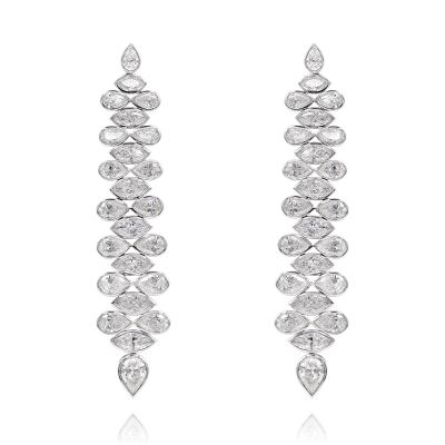 Lumbers Platinum 10.35cts Diamond Rub Over Set Earrings