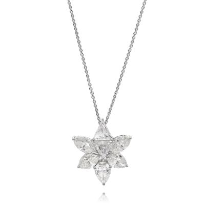 Lumbers Platinum 2.68cts Diamond Multi-Cut Necklace