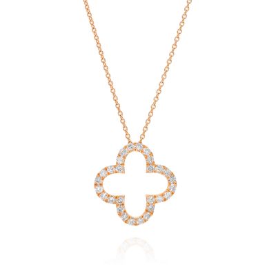 Lumbers 18ct Rose Gold 1.00cts Diamond Micro Set Necklace