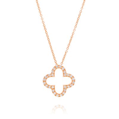 Lumbers 18ct Rose Gold 0.50cts Diamond Micro Set Necklace