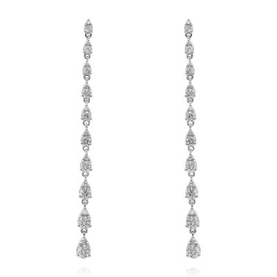 Lumbers 18ct Gold 1.17cts Diamond Long Drop Earrings