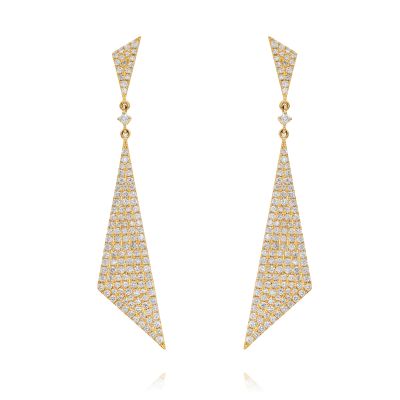 Lumbers 18ct Gold 1.30cts Diamond Shard Drop Earrings