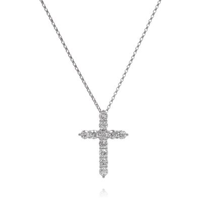 Lumbers 18ct Gold 1.10cts Diamond Medium Cross Pendant