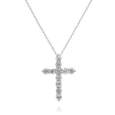 Lumbers 18ct Gold 1.82cts Diamond Large Cross Pendant
