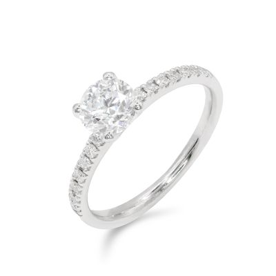 Lumbers Pre-Owned Plat 0.80cts Diamond 4 Claw Ring