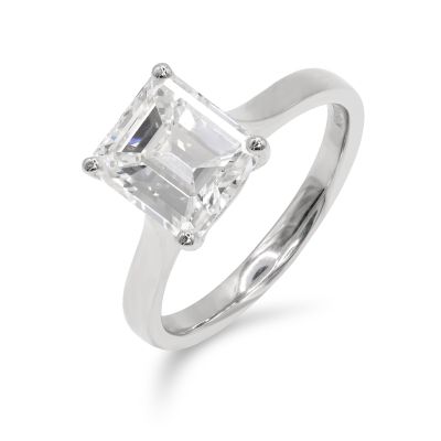 Lumbers Pre-Owned Plat 2.97ct Emerald Cut Diamond Ring