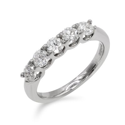 Lumbers 18ct Gold 1.03cts Diamond 5 Stone U Set Ring