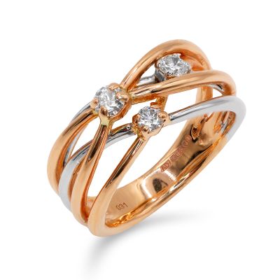 Lumbers 18ct Gold 0.27cts Diamond Crossover Ring