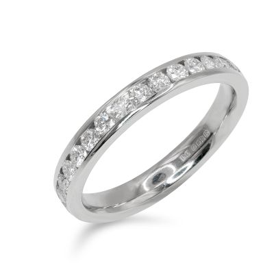Lumbers Platinum 0.50cts Diamond Channel Set Ring