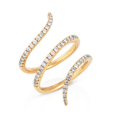Lumbers 18ct Gold 0.58cts Diamond Spiral Ring